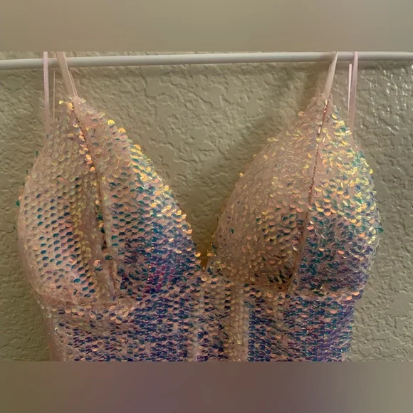 Sequin blush mini dress - Picture 5 of 5